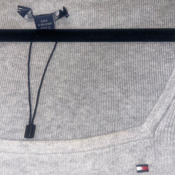 gray square neck polo sweater -GREAT CONDITION- - Picture 2 of 5